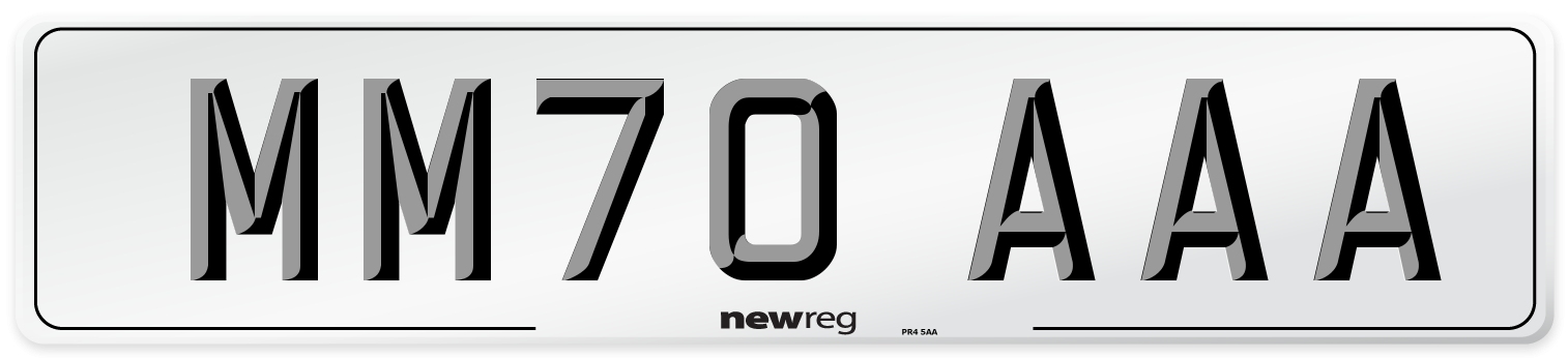 MM70 AAA Number Plate from New Reg